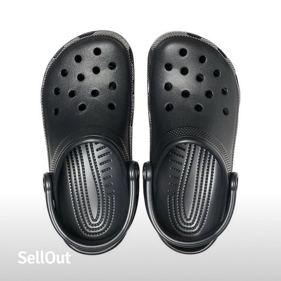 Crocs Unisex Adults's Classic Clogs Black Size W9/M7 Casual Slip-On Shoes - Picture 5 of 6